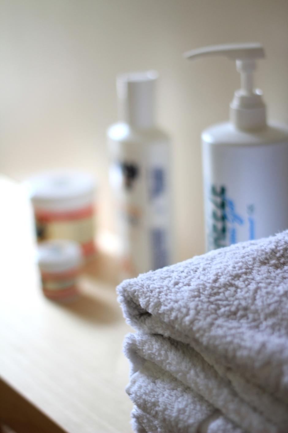 Massage cream and towel Massage cream and towel